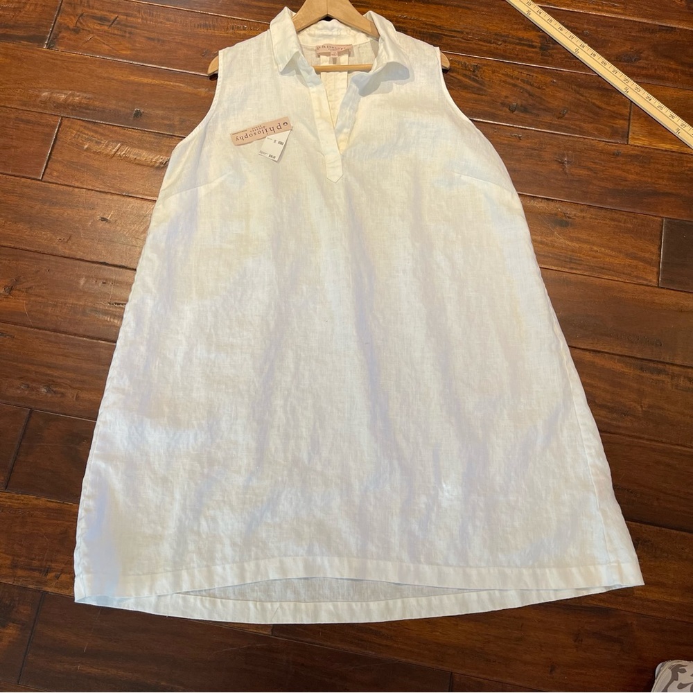 Philosophy shirt linen v neck dress 1x